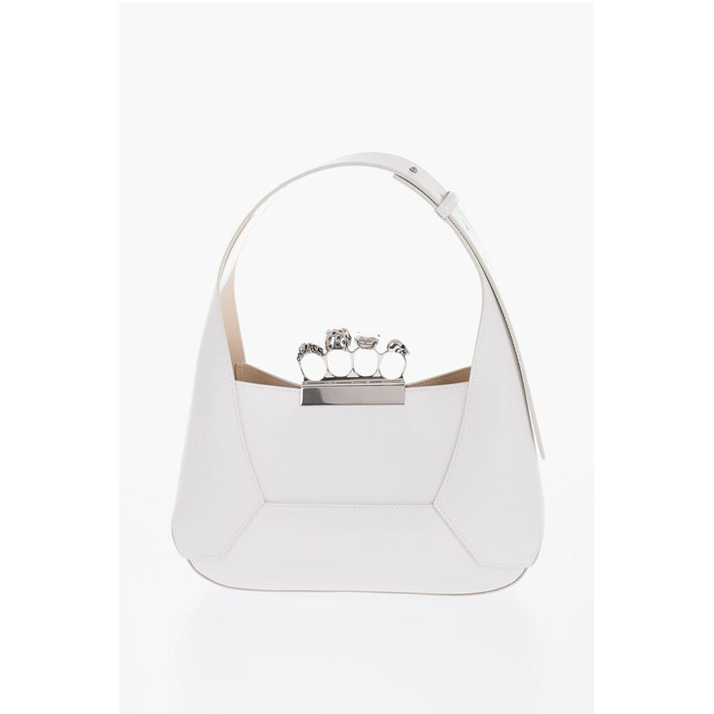 Alexander McQueen saffiano leather hobo bag with jewel clasp